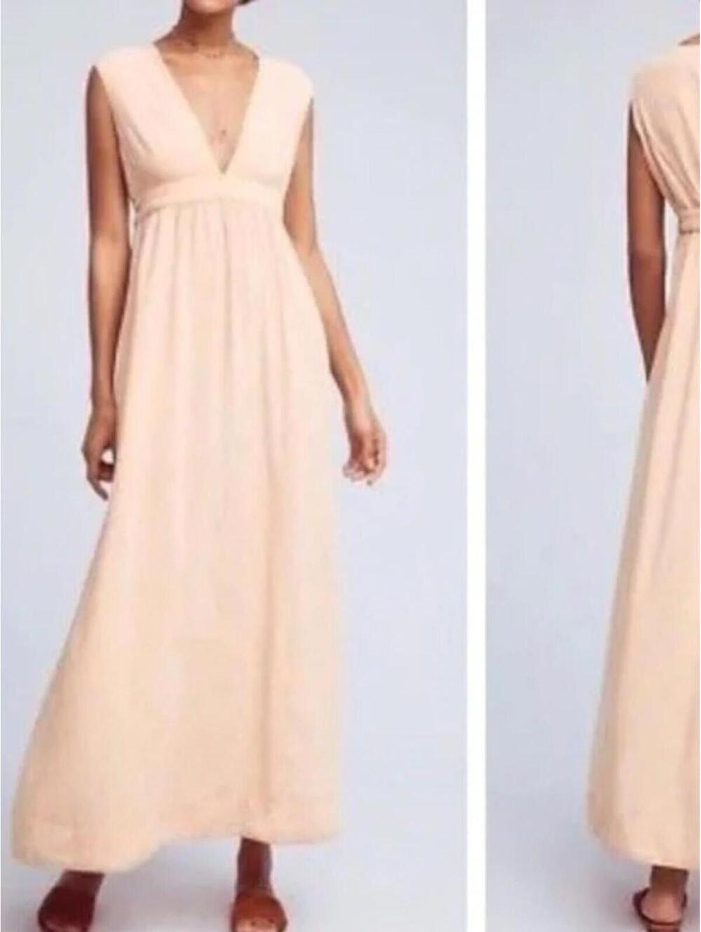 The Odells Peach Boho Maxi Dress Empire Waist XS